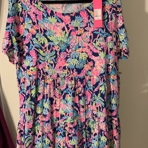 BNWT Lilly Pulitzer Jodee swing dress. Size XL. Oyster Bay Navy